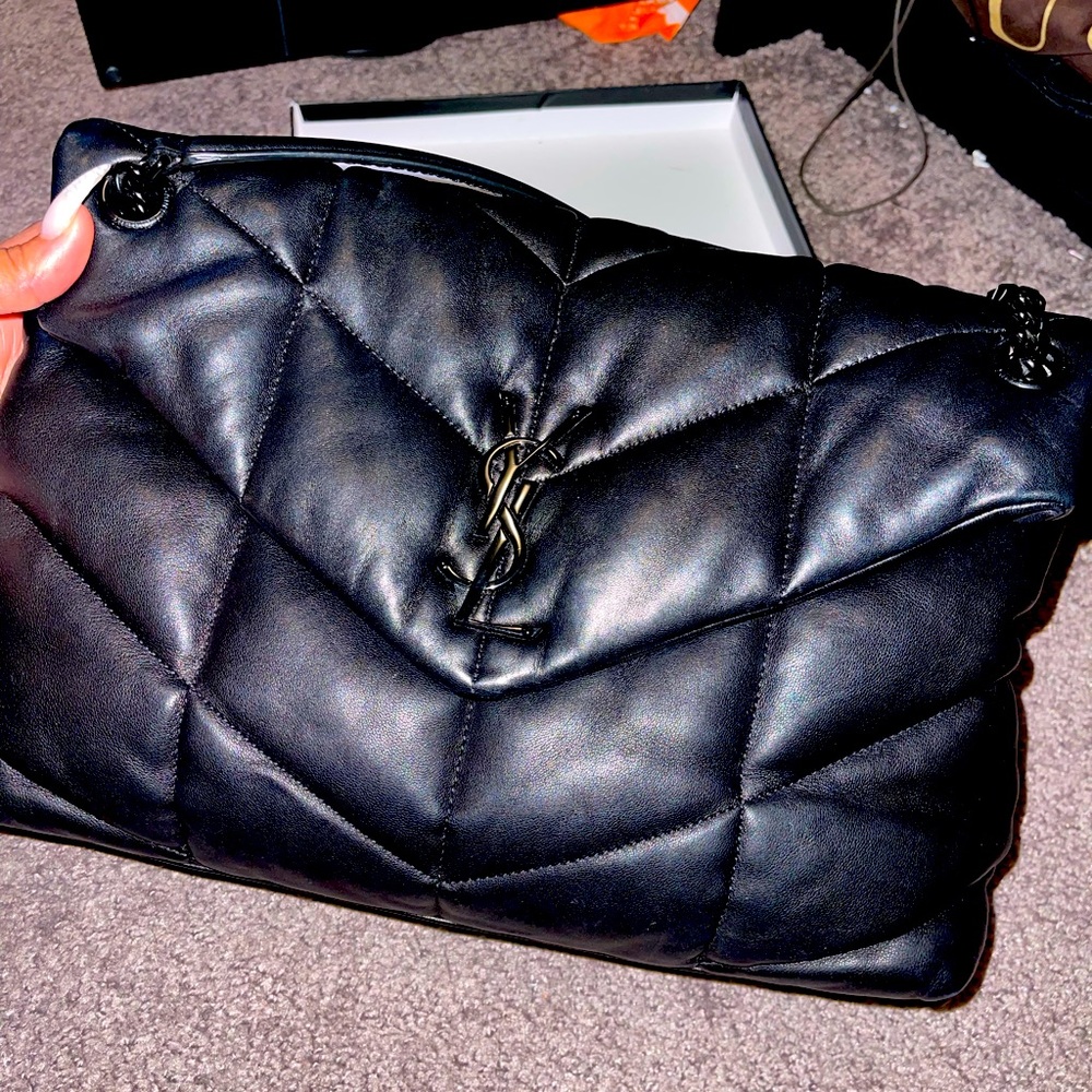 Authentic Saint Laurent Medium Loulou Quilted Puffer Leather Shoulder Bag